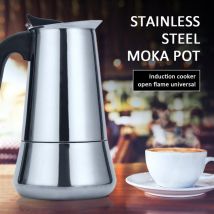 100ml/200ml/300ml/450ml/600ml cafetière expresso Portable Moka Pot en acier inoxydable café infuseur bouilloire cuisinière à Induction