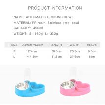 Bols pour animaux de compagnie chat chien bols mangeoire automatique distributeur d'eau en acier inoxydable chaton bol à boire Double plat de nourriture fournitures pour animaux de compagnie