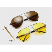 Lunettes de Vision nocturne en métal pour la conduite, polarisées photochromiques, marron, verres jaunes, lunettes de pilote L3,