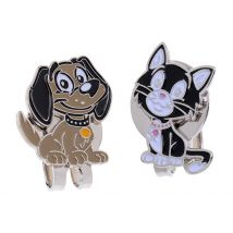 Marqueurs de balle de Golf mignon chat et chien avec pince à chapeau de Golf magnétique, lot de 2