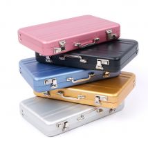1 pièce, Mini porte-documents carrés porte-cartes professionnelles porte-cartes d'identité mot de passe en Aluminium porte-cartes de crédit boîte de crédit, stockage d'id d'entreprise