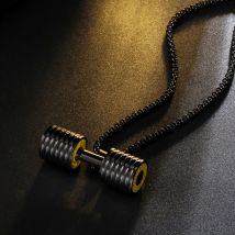 Pendentif haltère collier Fitness musculation collier Crossfit Barbell bijoux Fitness acier inoxydable