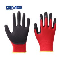 GMG gants de travail mécaniques, revêtement sable Nitrile rouge noir, gant de sécurité pour travailleurs mécaniques