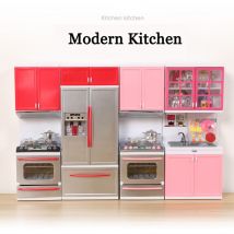 Jouets éducatifs pour enfants, Simulation de cuisine, modèle Miniature, faire semblant de jouer, cuisine moderne avec son léger, jouets éducatifs