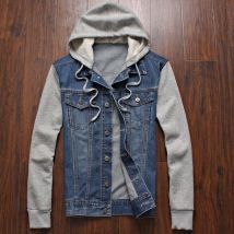 Nouvelles étagères, la tendance des hommes homme décontracté à capuche denim vestes vestes, Automne Mince grande taille homme vestes M-4XL-5XL