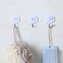 3 pièces salle de bain cuisine nuages cintre crochets auto-adhésifs bâton sur tenture murale porte vêtements porte-serviettes supports outils de stockage à la maison