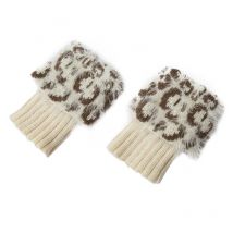 Jambières léopard pour femmes, Patchwork thermique acrylique, tricot, manchettes, chaussettes, couverture, accessoires pour chaussures,