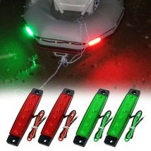 4 pièces rouge vert bateau Navigation LED lumières feux de poupe bateaux tribord lumière 12V