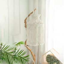 Abat-jour rétro Cage en forme de suspension suspension lampe couverture sans ampoule macramé abat-jour tissé à la main coton corde décoration