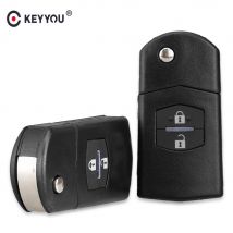 KEYYOU voiture style 2 boutons pliant clé à distance étui pour MAZDA 2 3 5 6 RX8 MX5 2B Autp voiture clé housse
