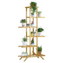 Support de fleur en bois massif balcon Simple moderne multicouche étage Type Pot de fleur support vert Succulent fleur étagère intérieure