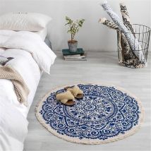 Style bohème Mandala motif tapis rond tapis de bain antidérapant doux épaissir flanelle tapis pour salon décoration de la maison