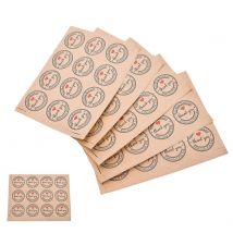 60 pièces rouge amour merci autocollants auto-adhésifs étiquettes rondes personnalisées sac en papier Kraft étiquette merci autocollants