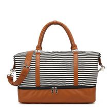 Rayé hommes voyage bagages sacs toile Duffle sacs hommes voyage sac à main week-end sac grande capacité sac à bandoulière pour hommes