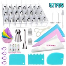Kits de fournitures de décoration de gâteau embouts de glaçage en acier inoxydable mis sacs de pâtisserie en Silicone glaçage plus lisse buses de tuyauterie coupleur fleur