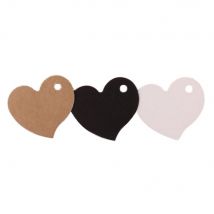 Étiquette en papier Kraft en forme de cœur, carte en papier Kraft pour le mariage, 4.5*4cm