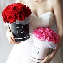 Boîtes de papier de fleur ronde couvercle câlin fleuriste fleur seau emballage boîte dragée barre de bonbons fête mariage boîtes de rangement
