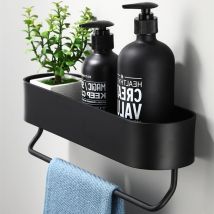 Étagère de salle de bain étagère cuisine étagères murales bain porte-serviettes noir douche panier de rangement organisateur de cuisine accessoires de salle de bain