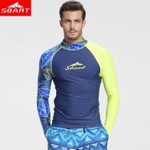 SBART hommes à manches longues chemise de Protection contre les éruptions cutanées surf plongée maillots de bain vêtements Protection UV Rashguard body grande taille maillot de bain L