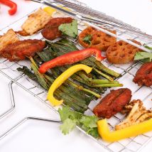 Outil de panier de Barbecue antiadhésif extérieur d'acier inoxydable de panier de gril de Barbecue portatif pour le légume de Hamburger de poisson