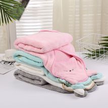 1PC bébé serviette de bain coton polaire capuche infantile serviettes couverture -né bébé à capuche serviette absorbant l'eau enfant gant de toilette 90*90cm