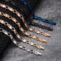 Bracelet amincissant en acier inoxydable pour femmes, chaîne de cœur magnétique, Germanium, énergie pour la santé, avantages pour femmes, Bracelets pour femme