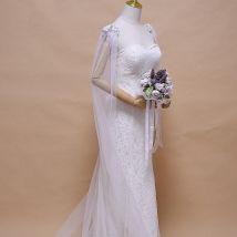 Cristal perle mariée châle fleur mariage Cape fête robe de soirée épaule bijoux femmes Long voile mariées accessoires
