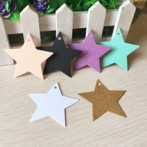 Étiquettes en forme d&#39;étoile en papier 5x5cm, petite boîte en papier, étiquettes de prix artisanales faites à la main, étiquettes de nom de bagages, 100 pièces