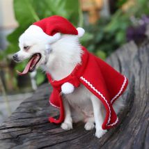 Noël chien vêtements décorations habiller chiot Teddy Cape chapeau robe manteau manteau chapeau