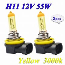 Hippcron-ampoule halogène jaune 12V 55W H11 | 2 pièces, lampe Auto 3000K, verre de Quartz, phare antibrouillard de voiture,