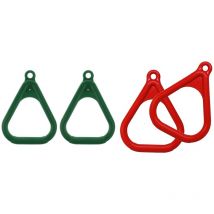 4 pièces anneau trapèze balançoire Playset anneau trapèze, rouge & vert foncé