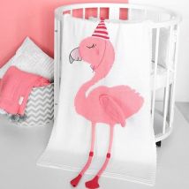 bébé enfant tricoté jeter couverture solide flamingo dessin animé couverture jeter maison couverture plage voyage lit canapé utilisation FG1094