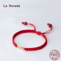 La Monada huit fil rouge pour La main Bracelets pour femmes 925 en argent Sterling Bracelets pour femme rouge corde argent Bracelet 925 femmes