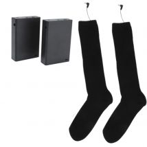 40 # chaussettes électriques chauffées par batterie hiver hommes et femmes Camping pêche cyclisme chaussettes moto ski coton chaussettes