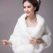 hiver doux fourrure de mariage veste de blanc mariage accessoire femmes mariée vestes hiver mariage manteau
