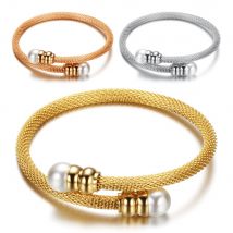 Bracelets en perles à la pour femmes, bijoux en chaîne torsadée, Bracelets italiens en perles, Bracelet en or à la pour femmes, dernier