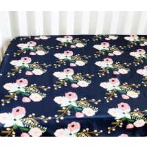 Drap de lit pour bébé 28x52x9 pouces, imprimé Floral, matelas de lit pour fille, Standard, bleu marine