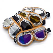 Lunettes de moto Pilot Steampunk | Lunettes de soleil Vintage pour motard ATV, Cruiser Jet casque de cyclisme, Ski rétro
