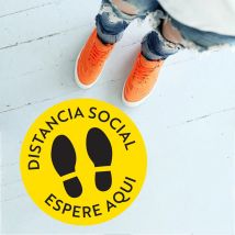 Social garder la Distance autocollant antidérapant 5 cercle autocollants de sol signe sûr amovible vinyle décalcomanies