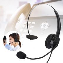Casque téléphonique Monaural casque téléphone fixe casque avec Microphone pour la maison et le bureau auriculares