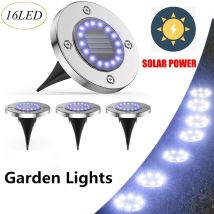 Lumières de jardin solaires lumière de pelouse extérieure 16led voie solaire disque lumières décoration de jardin lampe solaire étanche lumière au sol