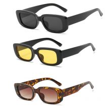 Lunettes de soleil femme lunettes de soleil carrées européennes et américaines lunettes carrées sauvages à la 3 paires