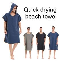 Poncho en microfibre à séchage rapide, combinaison légère à changement de Robe, capuche de serviette pour la plage, la plage et le Surf, P2D7