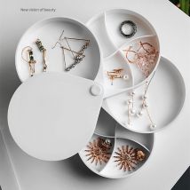 4 couches rotatif bijoux boîtes de rangement maquillage conteneur Case boucle d'oreille collier Simple fille plaque bijoux organisateur