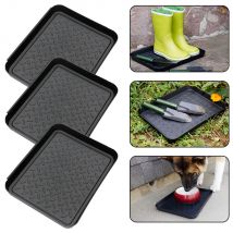 3 pièces salle extérieure lavable bottes plateaux de rangement multi-fonctionnel plateau à chaussures Pots de fleurs chaussure plaque antidérapante en plastique outils de jardin A