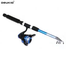 DEUKIO canne à pêche haute résistance canne à pêche évolutive + moulinet à filature Kit de pêche 51 accessoires fonte bateau pêche