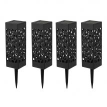 4 pièces LED lampe solaire torche solaire évider carré pelouse lumière paysage jardin lampe au sol LED lampe solaire jardin outil