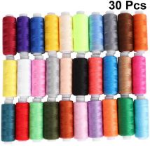 30 pièces Polyester fil bobines couture Quilting fils fil à coudre Art couture à la main (couleur aléatoire)