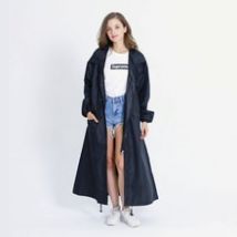 Poncho de pluie imperméable avec capuche | Flambant neuf noir, et Long, imperméable pour femmes