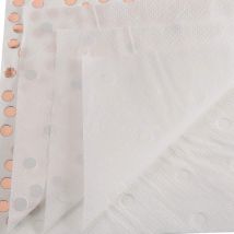 Cocktail Serviettes En Papier Estampé à avec Feuille D'or Rose Polka Dotwhite Serviettes En Papier De Couleur Largement Utilisé dans les Bars, Cafés, Fête